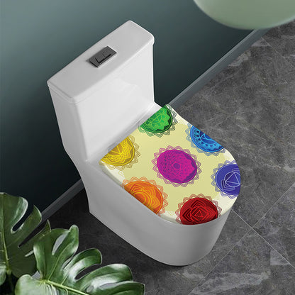 Colorful Seven Chakras Print Toilet Lid Cover
