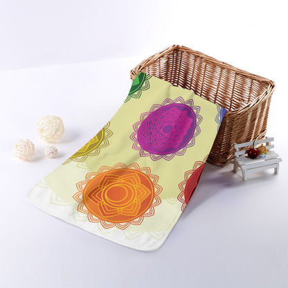 Colorful Seven Chakras Print Towel