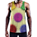 Colorful Seven Chakras Print Men's Workout Tank Top