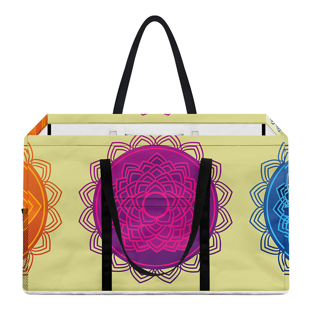 Colorful Seven Chakras Print Utility Tote Bag