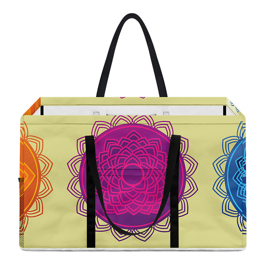 Colorful Seven Chakras Print Utility Tote Bag