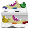 Colorful Seven Chakras Print White Chunky Shoes