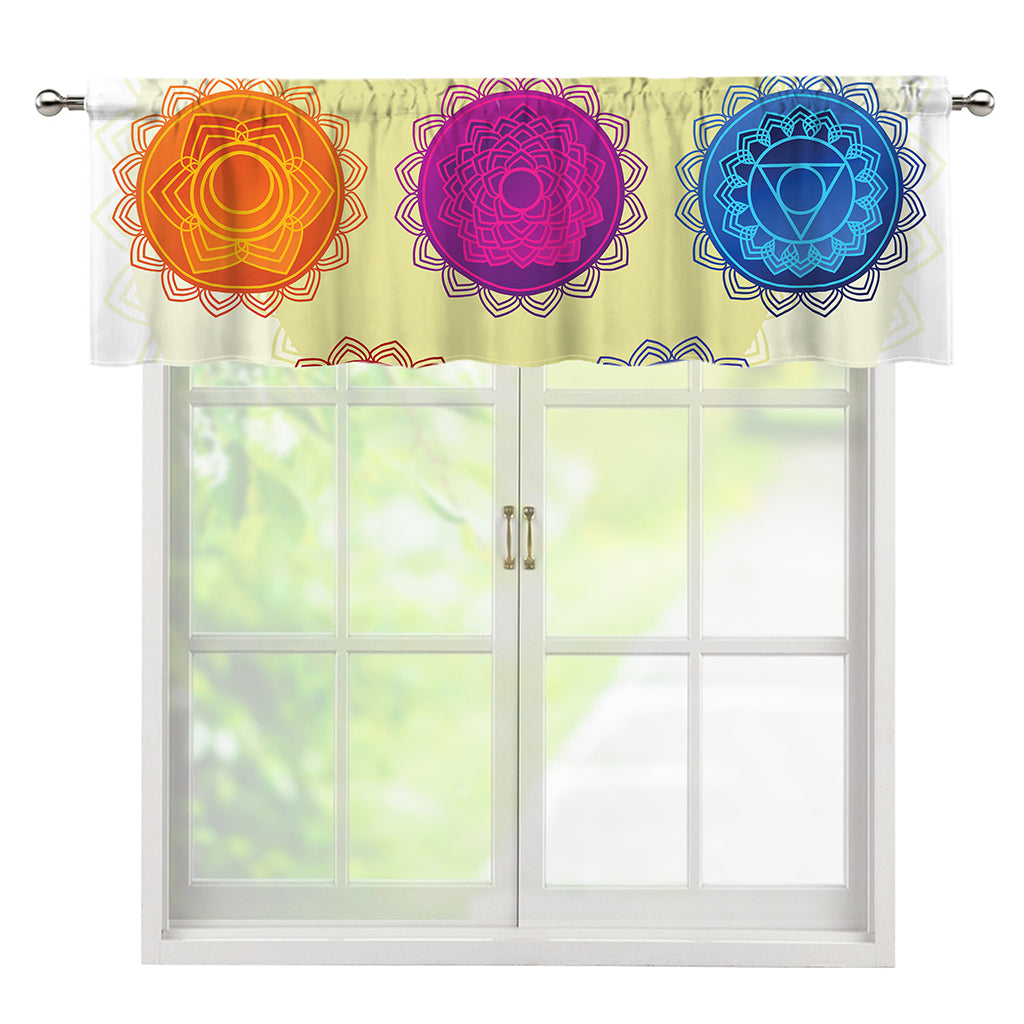 Colorful Seven Chakras Print Window Valance