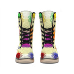 Colorful Seven Chakras Print Winter Boots