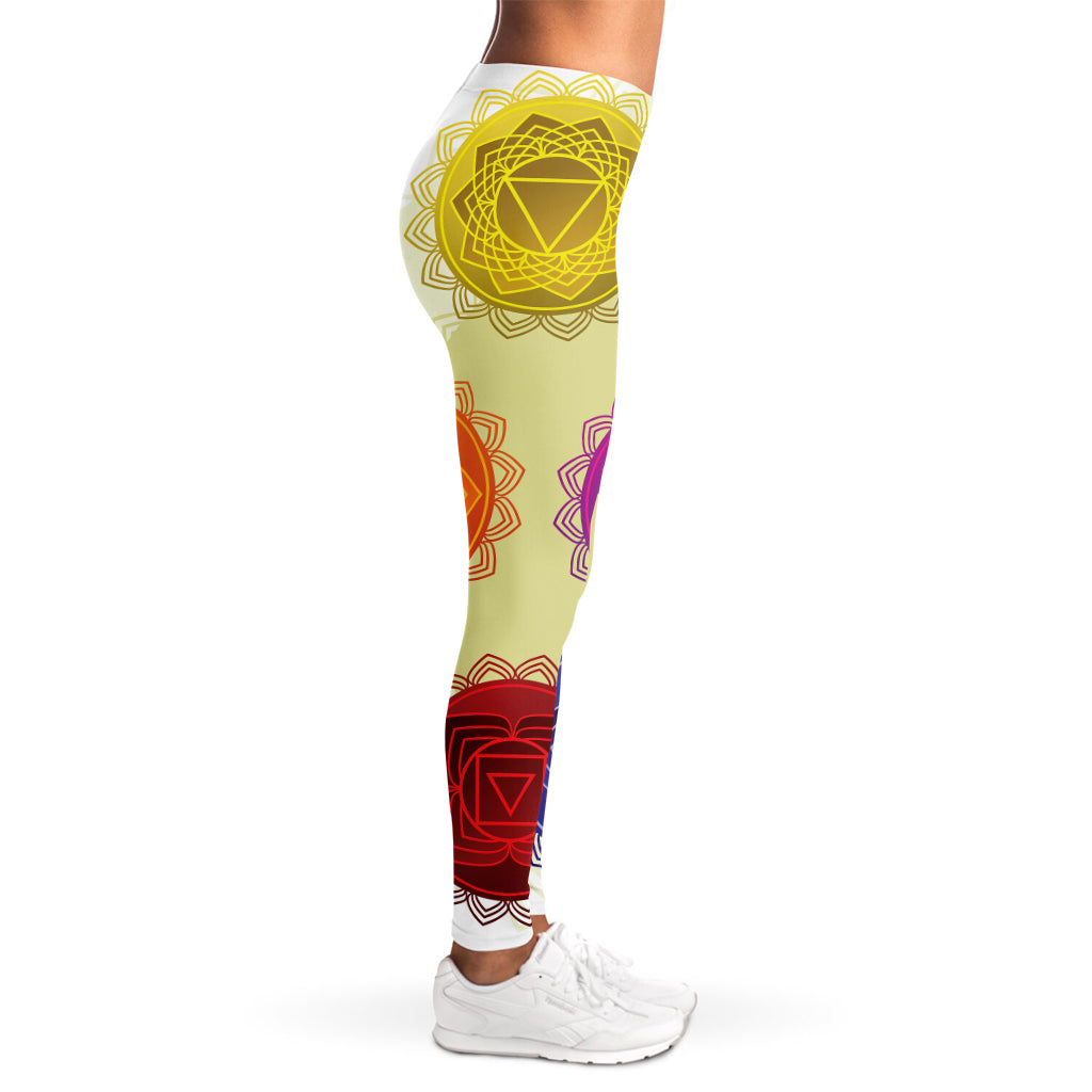 Colorful Seven Chakras Print Women's Leggings