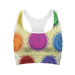 Colorful Seven Chakras Print Women's Sports Bra