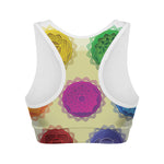 Colorful Seven Chakras Print Women's Sports Bra