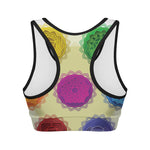 Colorful Seven Chakras Print Women's Sports Bra