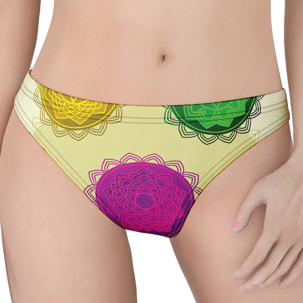 Colorful Seven Chakras Print Women's Thong