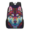 Colorful Siberian Husky Print 17 Inch Backpack