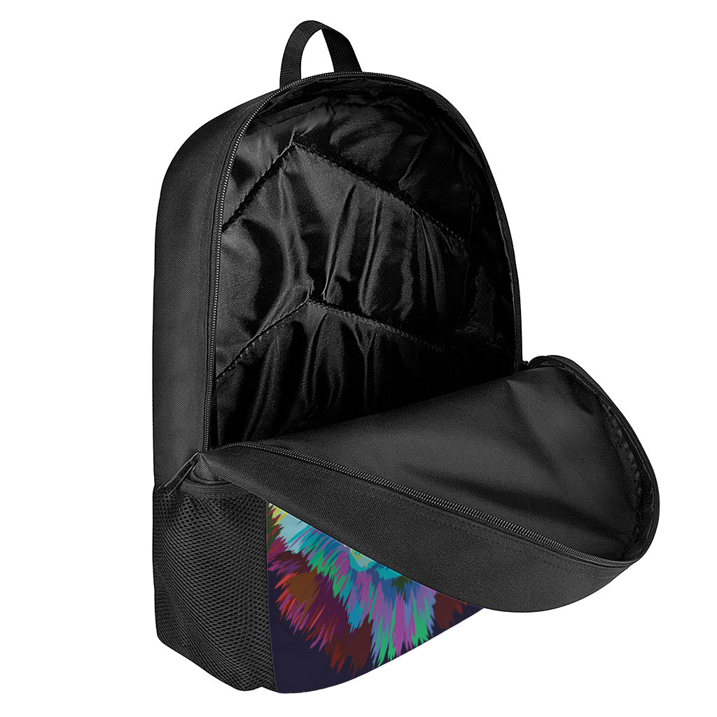 Colorful Siberian Husky Print 17 Inch Backpack