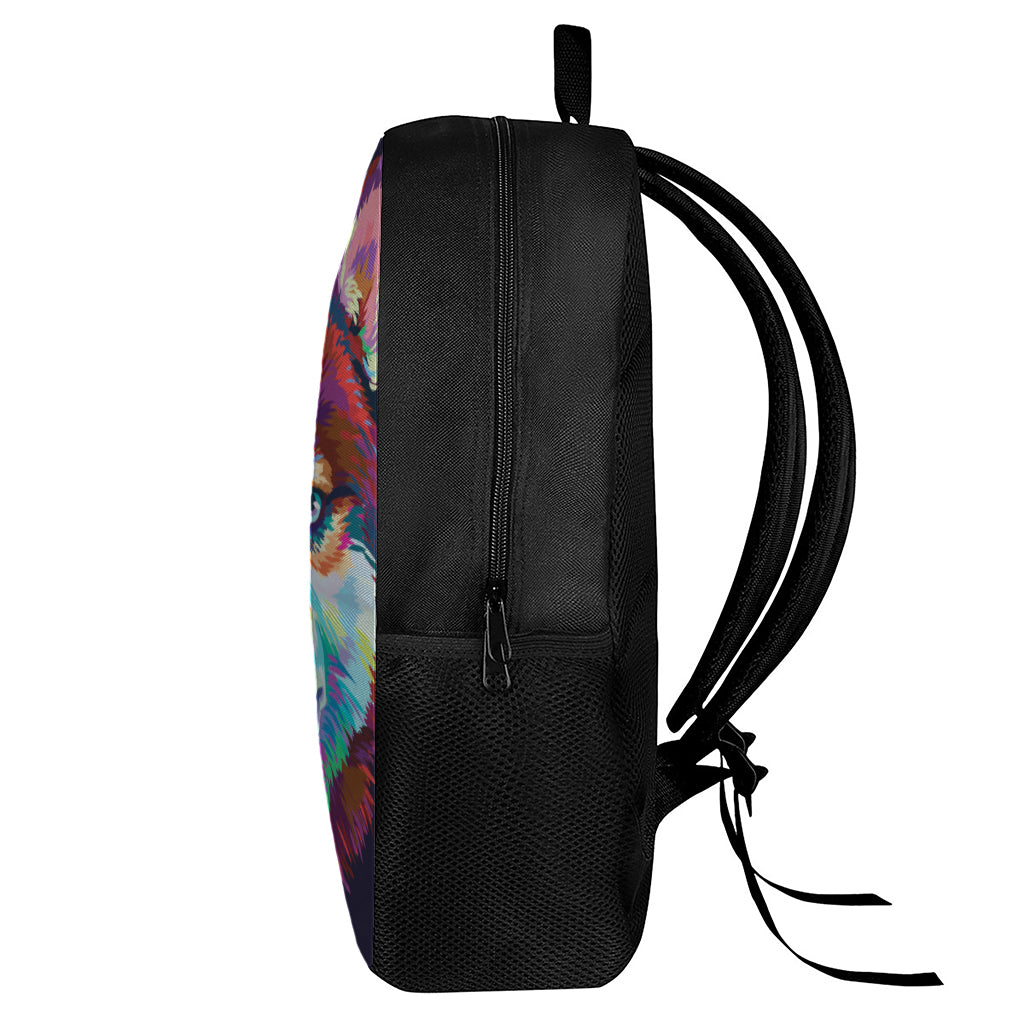 Colorful Siberian Husky Print 17 Inch Backpack