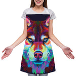 Colorful Siberian Husky Print Adjustable Apron