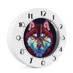 Colorful Siberian Husky Print Alarm Clock