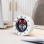 Colorful Siberian Husky Print Alarm Clock