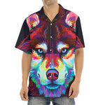Colorful Siberian Husky Print Aloha Shirt