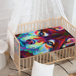 Colorful Siberian Husky Print Baby Crib Sheet