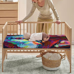 Colorful Siberian Husky Print Baby Crib Sheet