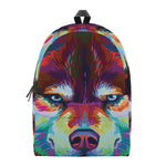 Colorful Siberian Husky Print Backpack