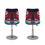 Colorful Siberian Husky Print Bar Stool Covers