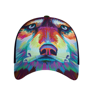 Colorful Siberian Husky Print Baseball Cap