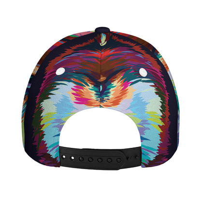 Colorful Siberian Husky Print Baseball Cap