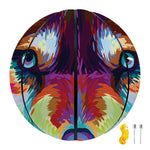 Colorful Siberian Husky Print Basketball