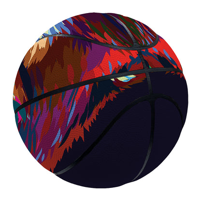 Colorful Siberian Husky Print Basketball