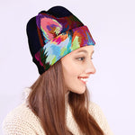 Colorful Siberian Husky Print Beanie
