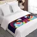 Colorful Siberian Husky Print Bed Runner