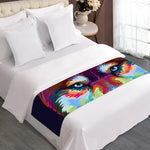 Colorful Siberian Husky Print Bed Runner