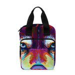 Colorful Siberian Husky Print Bible Tote Bag