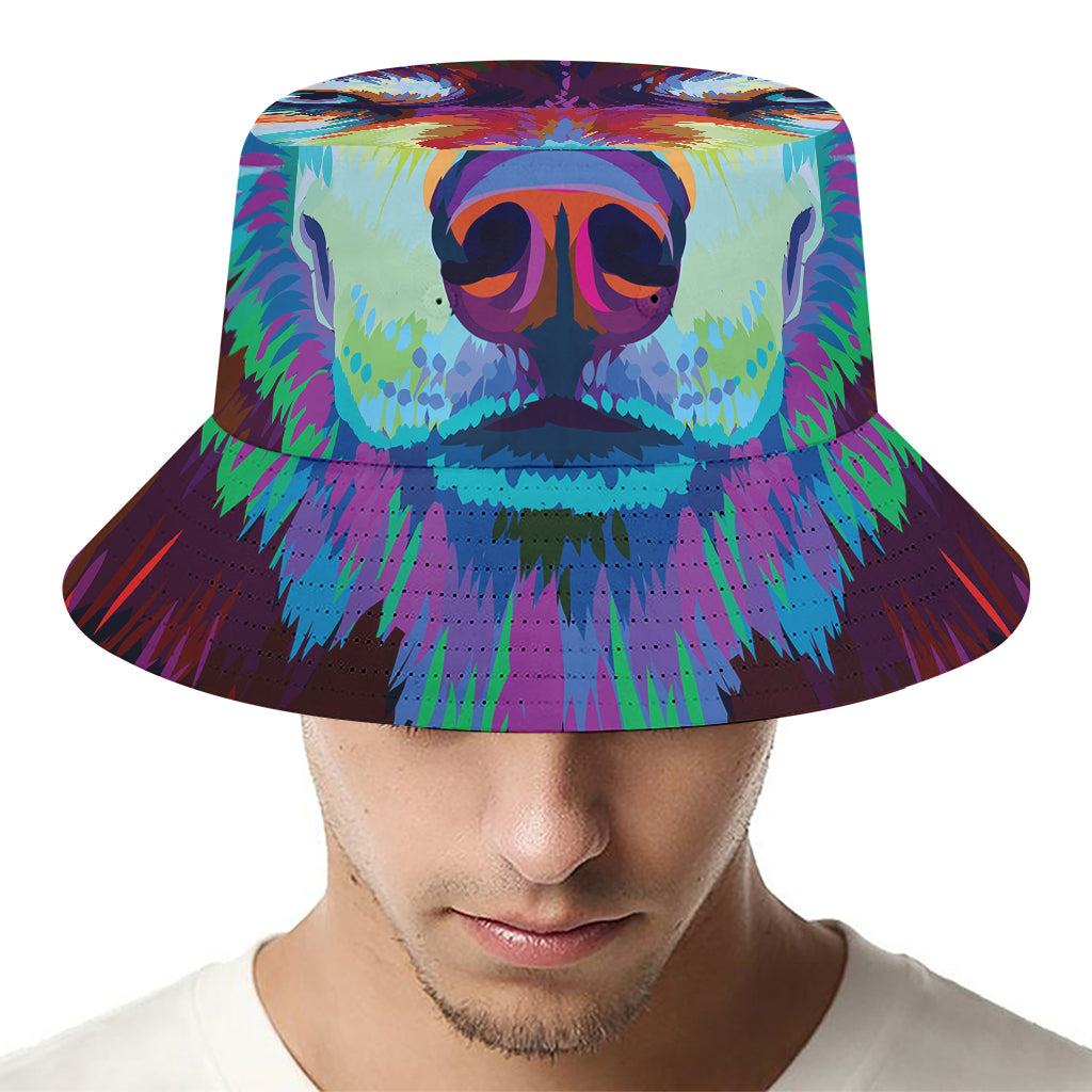 Colorful Siberian Husky Print Bucket Hat