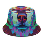 Colorful Siberian Husky Print Bucket Hat