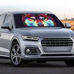 Colorful Siberian Husky Print Car Windshield Sun Shade