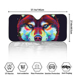 Colorful Siberian Husky Print Car Windshield Sun Shade