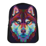 Colorful Siberian Husky Print Casual Backpack