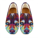 Colorful Siberian Husky Print Casual Shoes