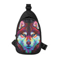 Colorful Siberian Husky Print Sling Bag