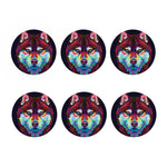 Colorful Siberian Husky Print Coaster Set