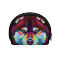 Colorful Siberian Husky Print Coin Purse