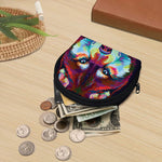 Colorful Siberian Husky Print Coin Purse