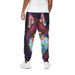 Colorful Siberian Husky Print Cotton Pants