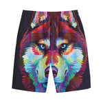 Colorful Siberian Husky Print Cotton Shorts