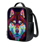 Colorful Siberian Husky Print Crossbody Lunch Bag