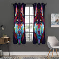 Colorful Siberian Husky Print Grommet Curtain Panels