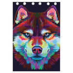 Colorful Siberian Husky Print Curtain