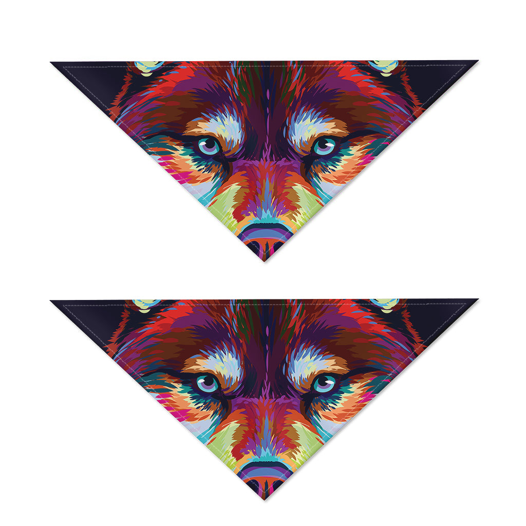 Colorful Siberian Husky Print Dog Bandana