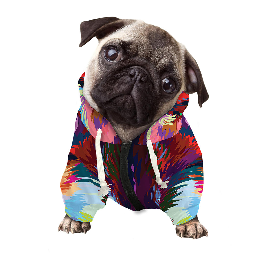 Colorful Siberian Husky Print Dog Zip Up Hoodie
