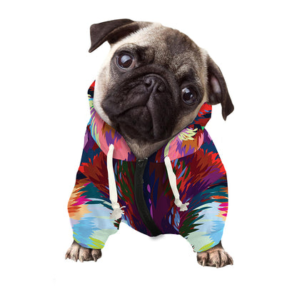 Colorful Siberian Husky Print Dog Zip Up Hoodie
